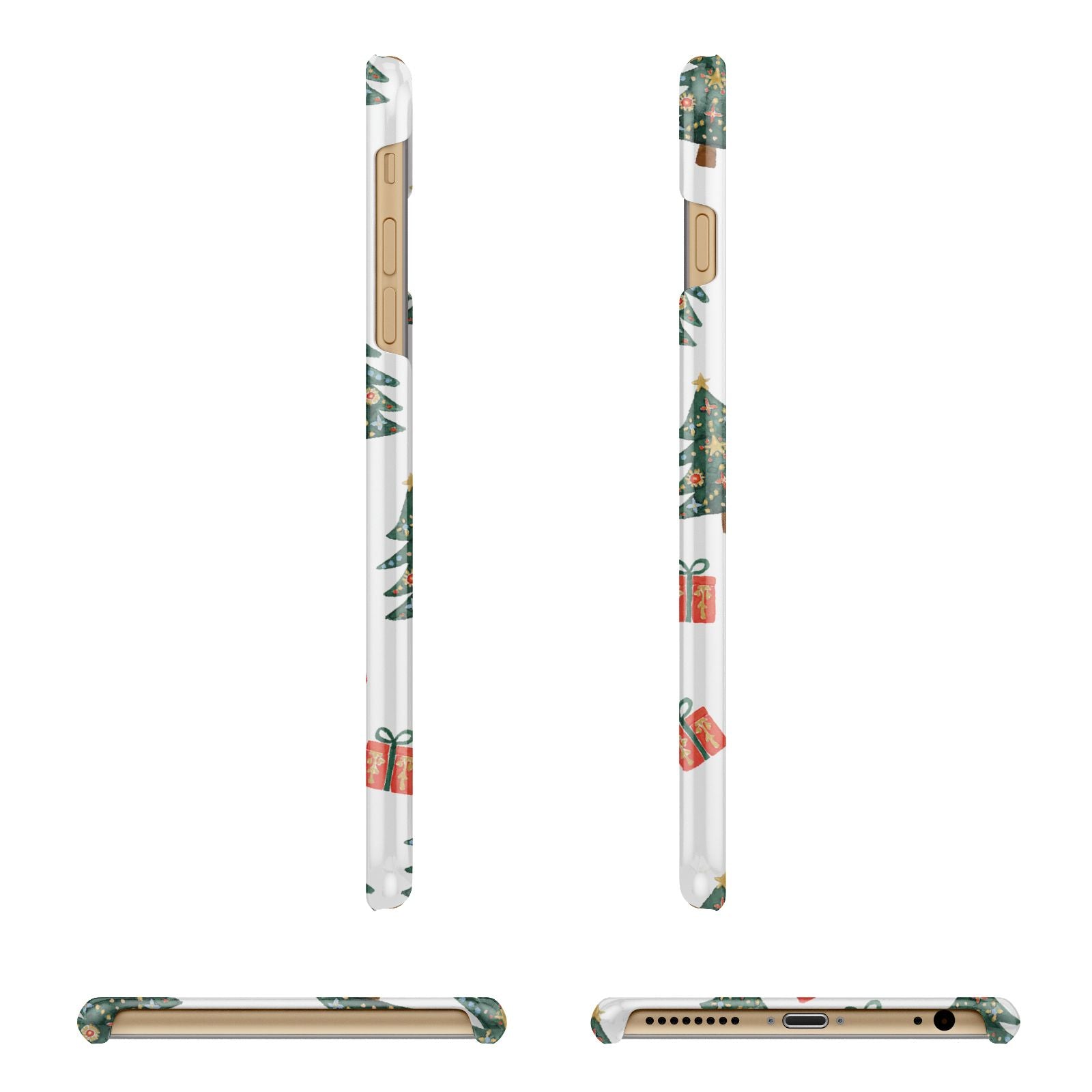 Christmas tree and presents Apple iPhone 6 Plus 3D Wrap Snap Case Angled Images