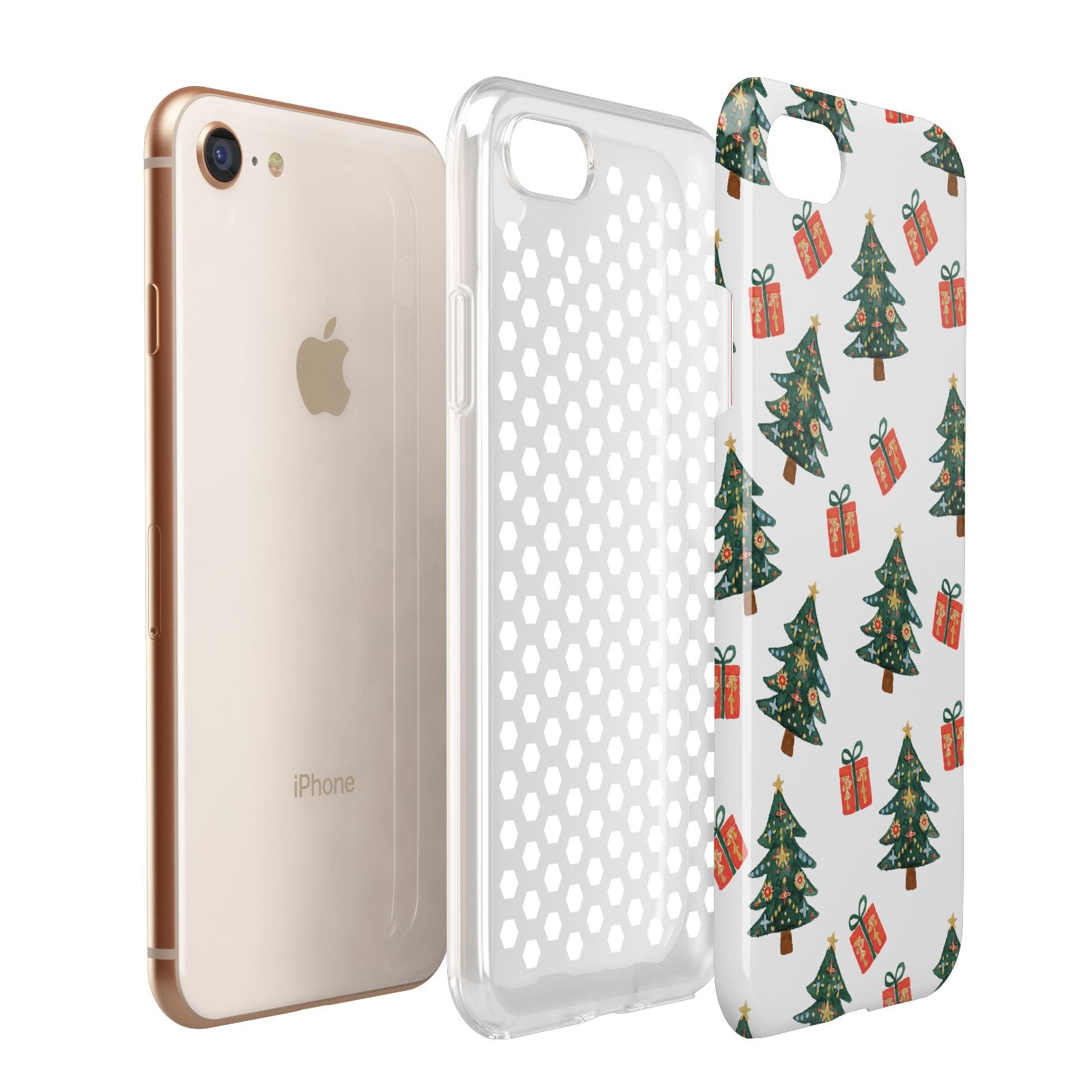 Christmas tree and presents Apple iPhone 7 8 3D Tough Case Expanded View