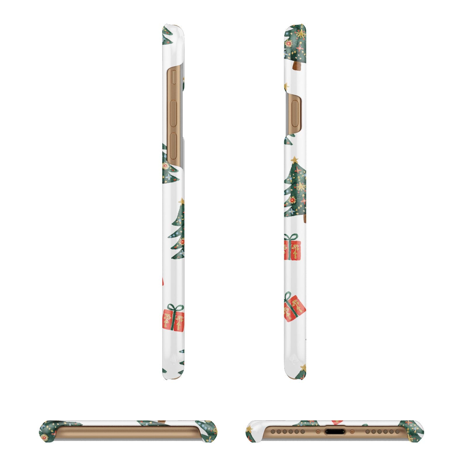 Christmas tree and presents Apple iPhone 7 8 3D Wrap Snap Case Angled Images