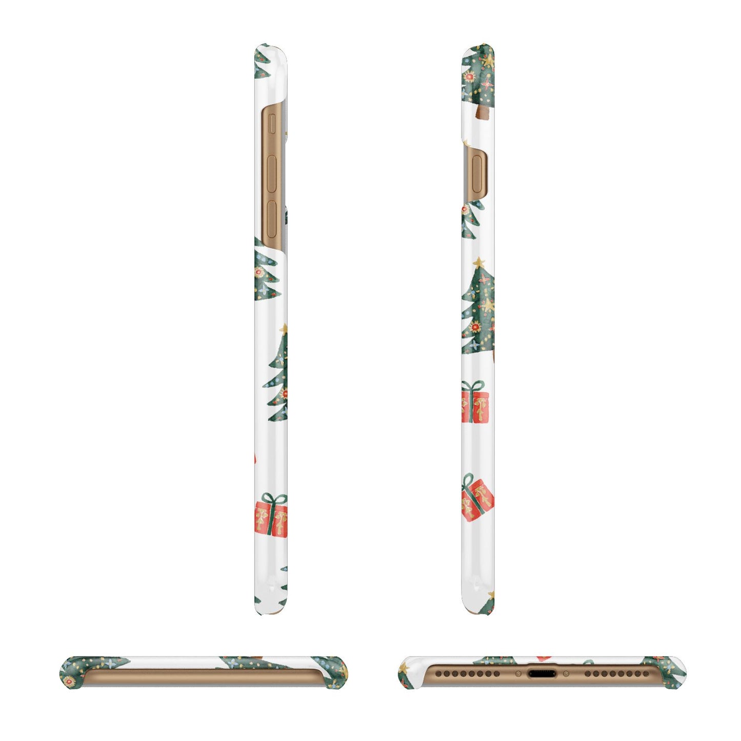 Christmas tree and presents Apple iPhone 7 Plus 3D Wrap Snap Case Angled Images