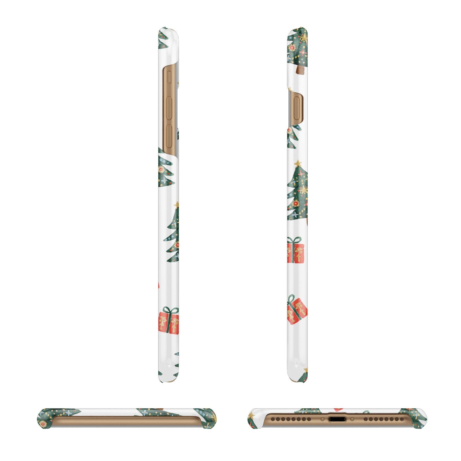 Christmas tree and presents Apple iPhone 7 Plus 3D Wrap Snap Case Angled Images