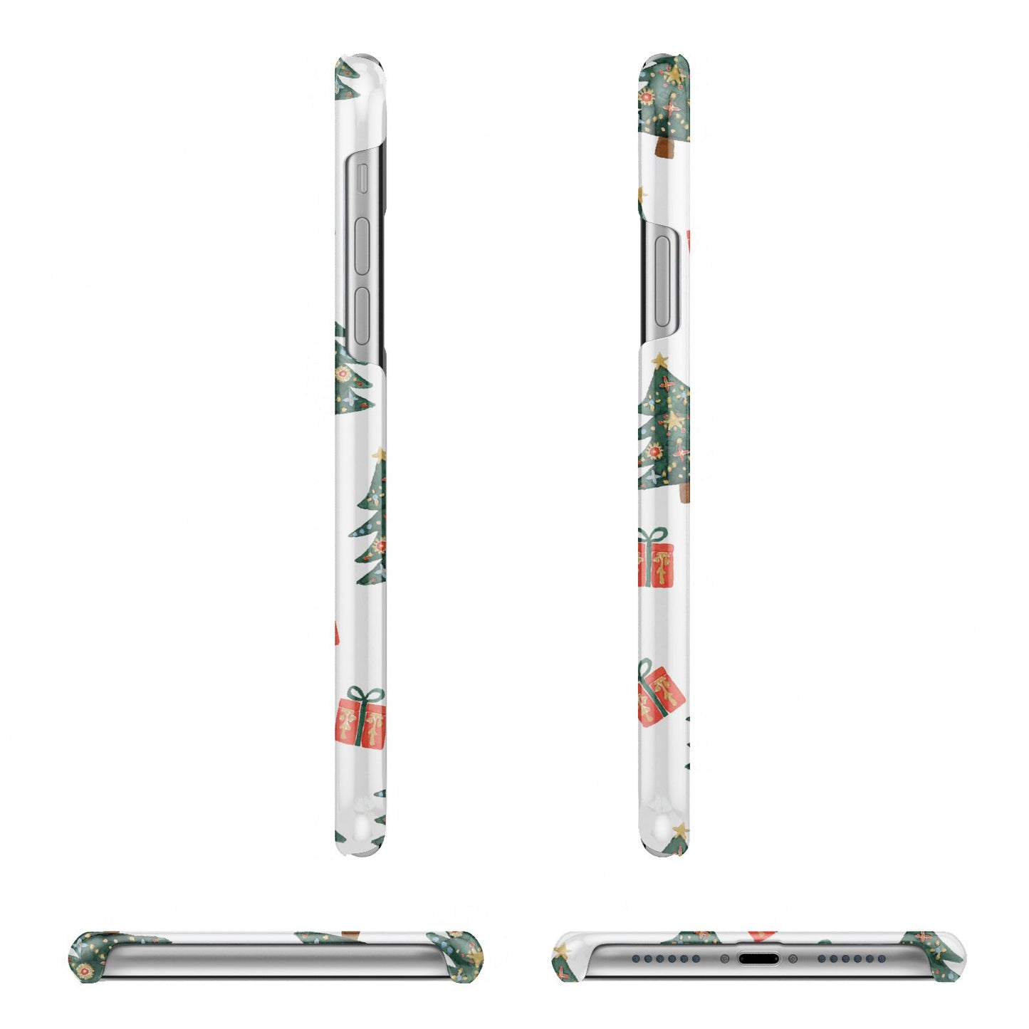 Christmas tree and presents Apple iPhone XR 3D Wrap Snap Case Angled Images on White Phone