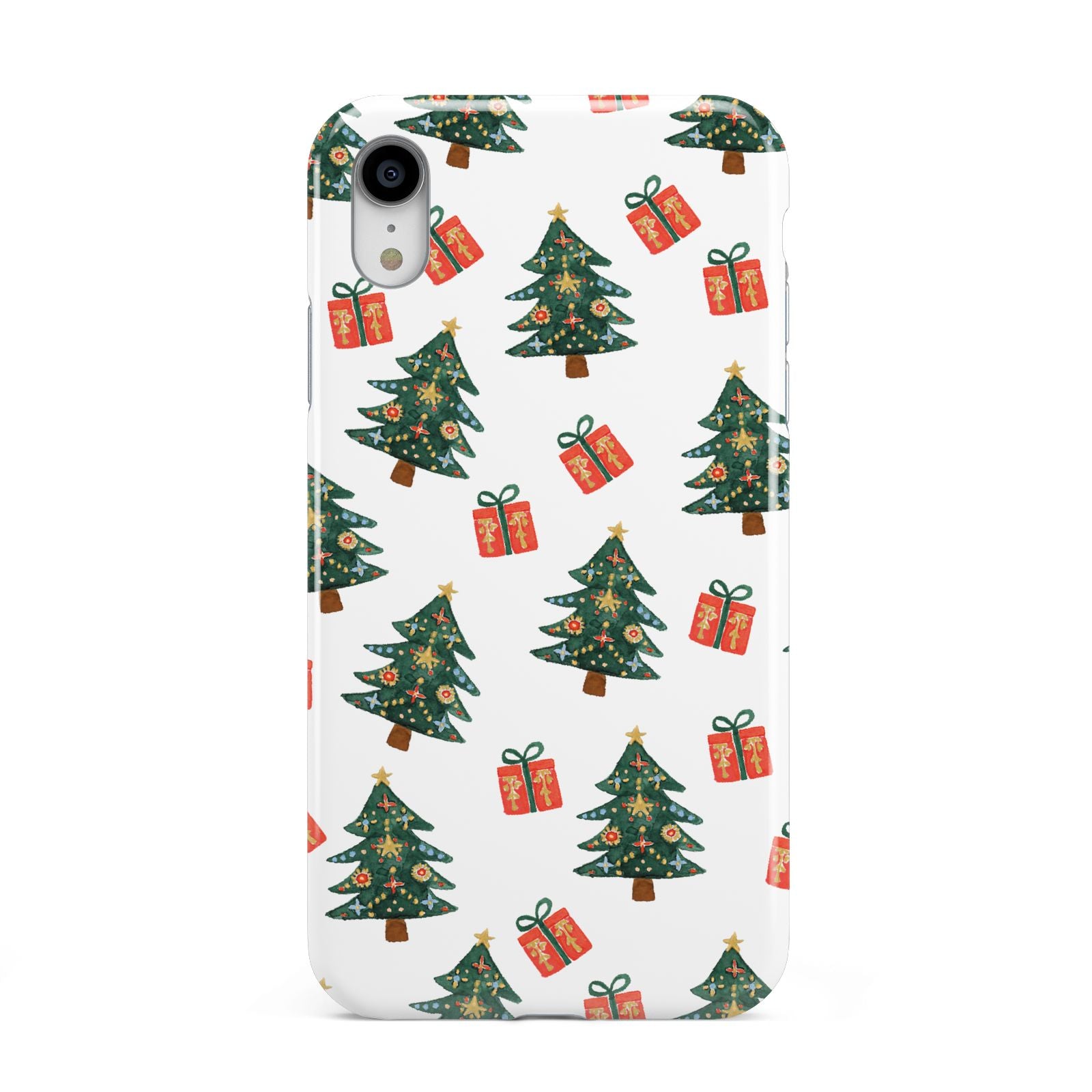 Christmas tree and presents Apple iPhone XR White 3D Tough Case