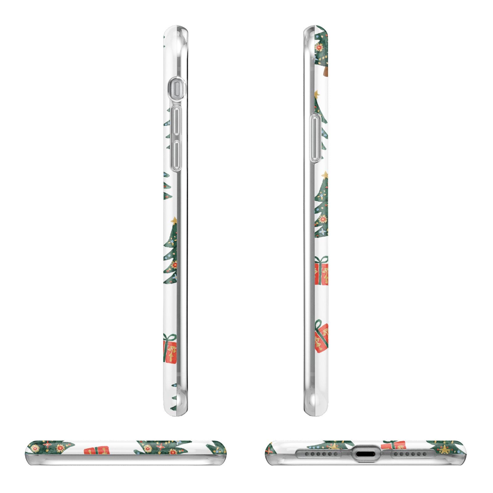Christmas tree and presents Apple iPhone XR in White with 3D Wrap Tough Case Alternative Image Angles