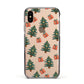 Christmas tree and presents Apple iPhone Xs Impact Case Black Edge on Gold Phone