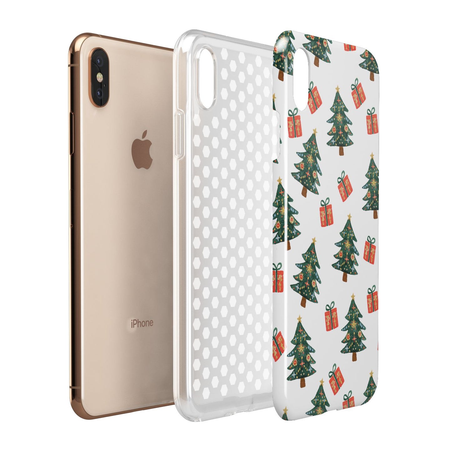 Christmas tree and presents Apple iPhone Xs Max 3D Tough Case Expanded View