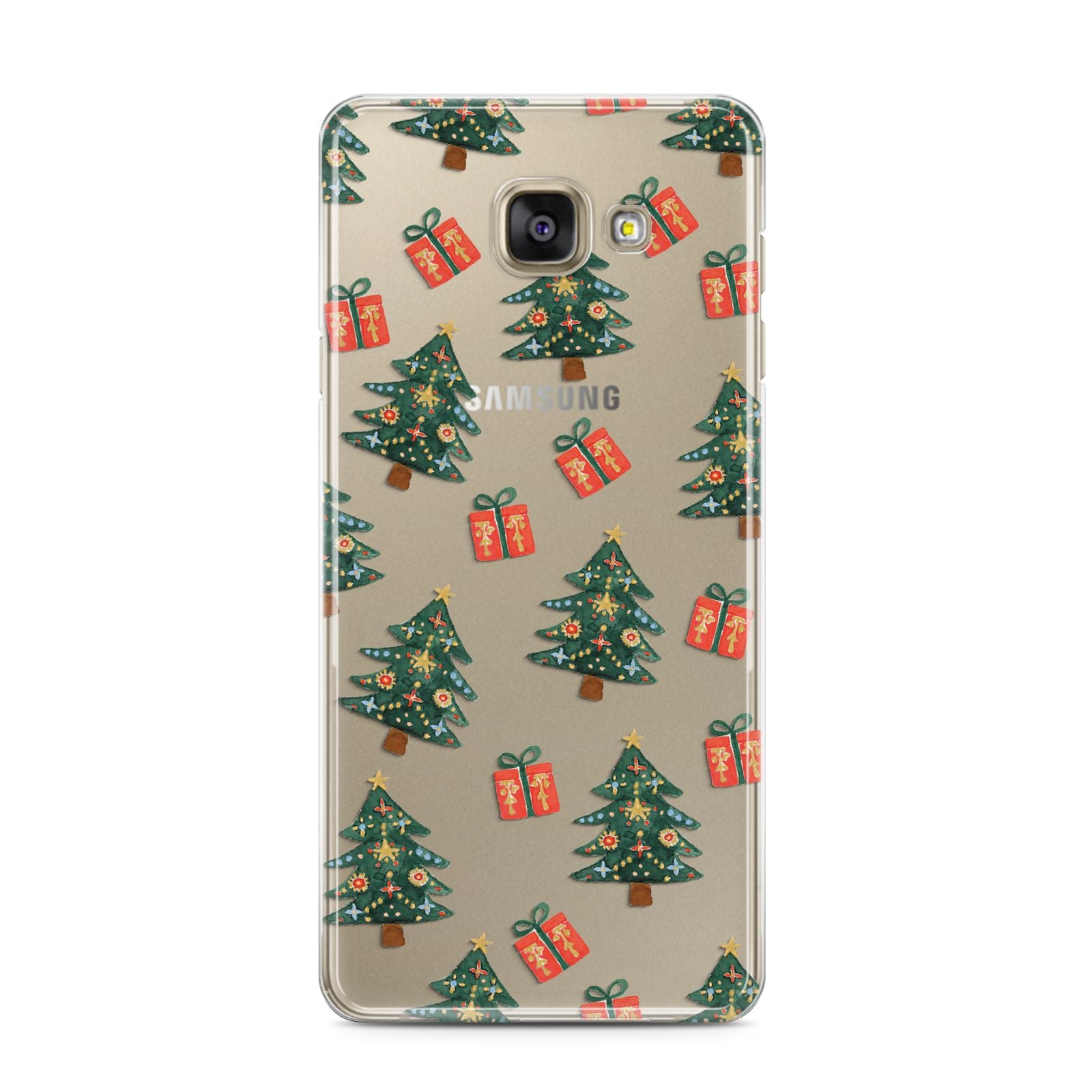 Christmas tree and presents Samsung Galaxy A3 2016 Case on gold phone