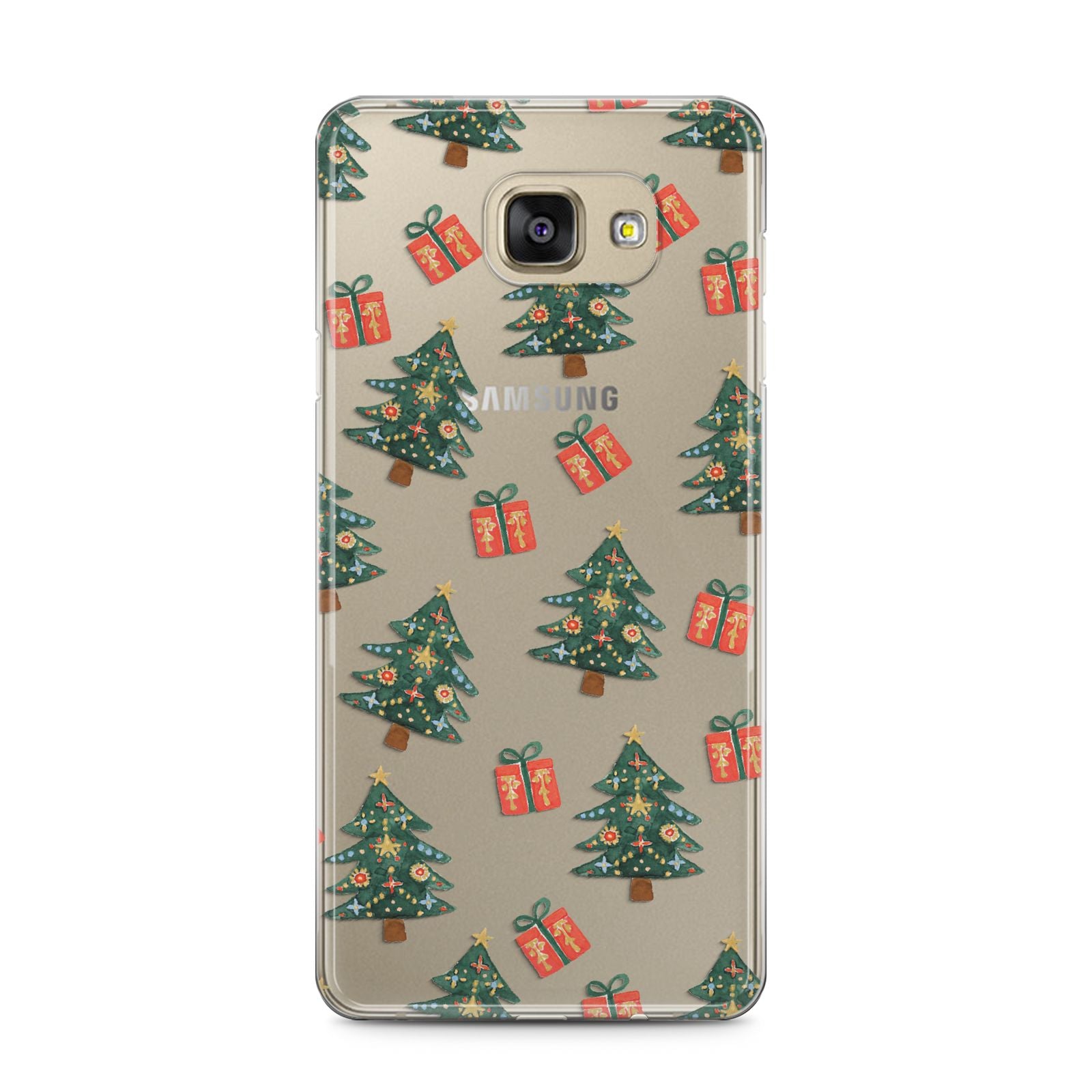 Christmas tree and presents Samsung Galaxy A5 2016 Case on gold phone