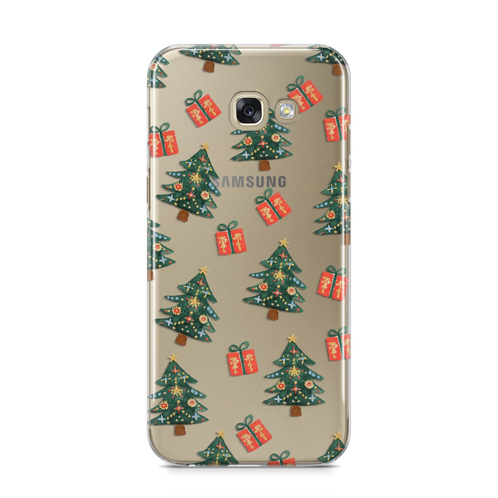 Christmas tree and presents Samsung Galaxy A5 2017 Case on gold phone