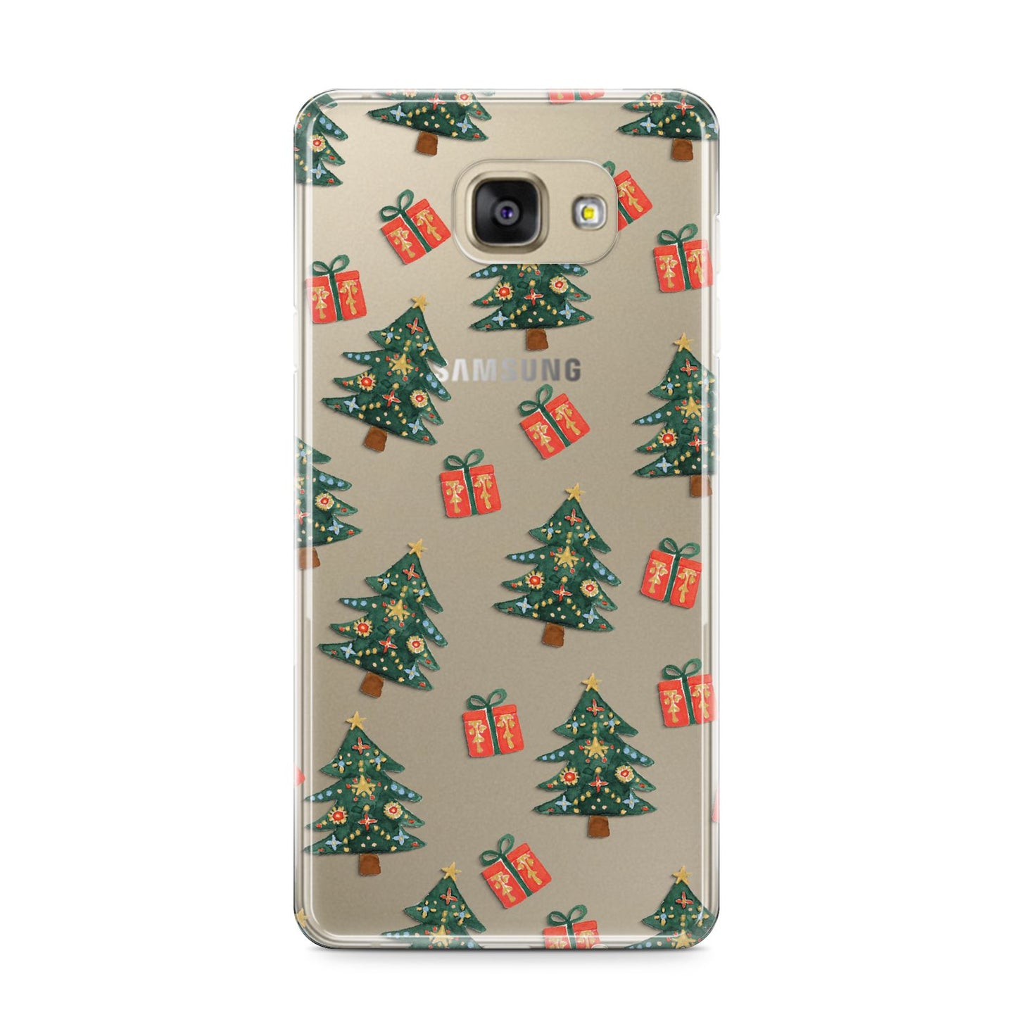 Christmas tree and presents Samsung Galaxy A9 2016 Case on gold phone