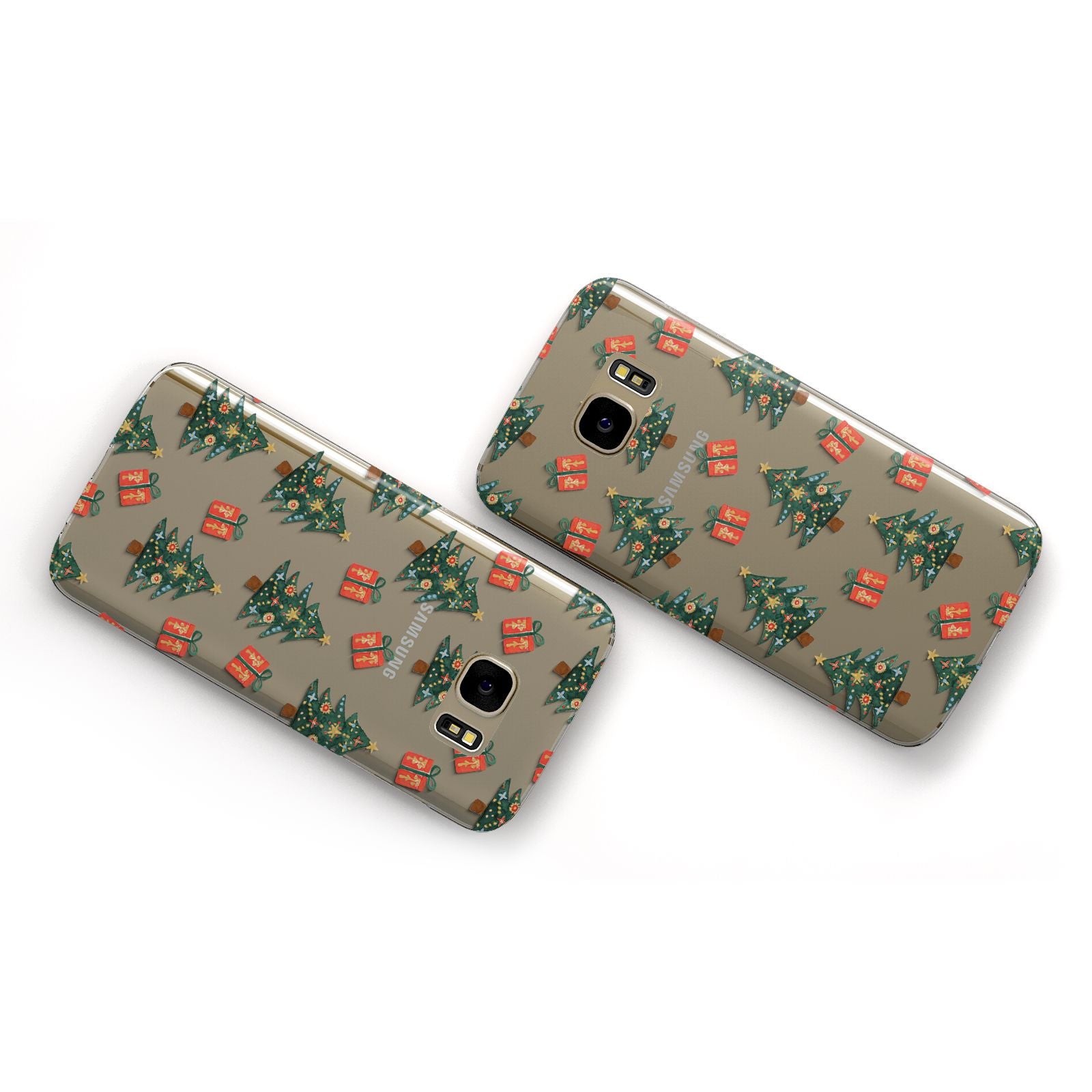 Christmas tree and presents Samsung Galaxy Case Flat Overview