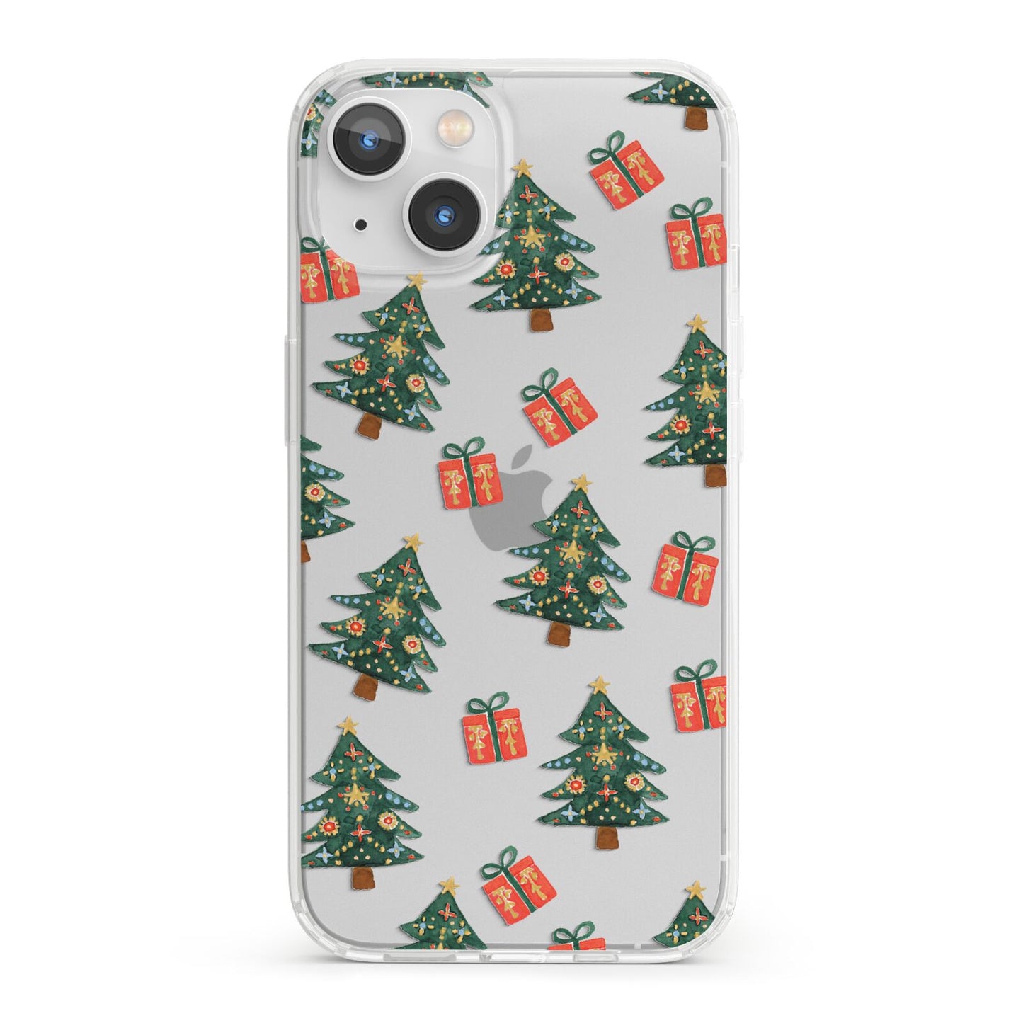 Christmas tree and presents iPhone 13 Clear Bumper Case