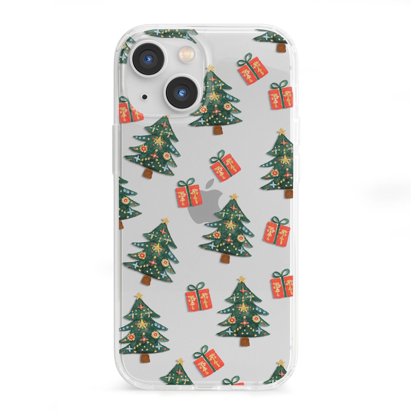Christmas tree and presents iPhone 13 Mini Clear Bumper Case