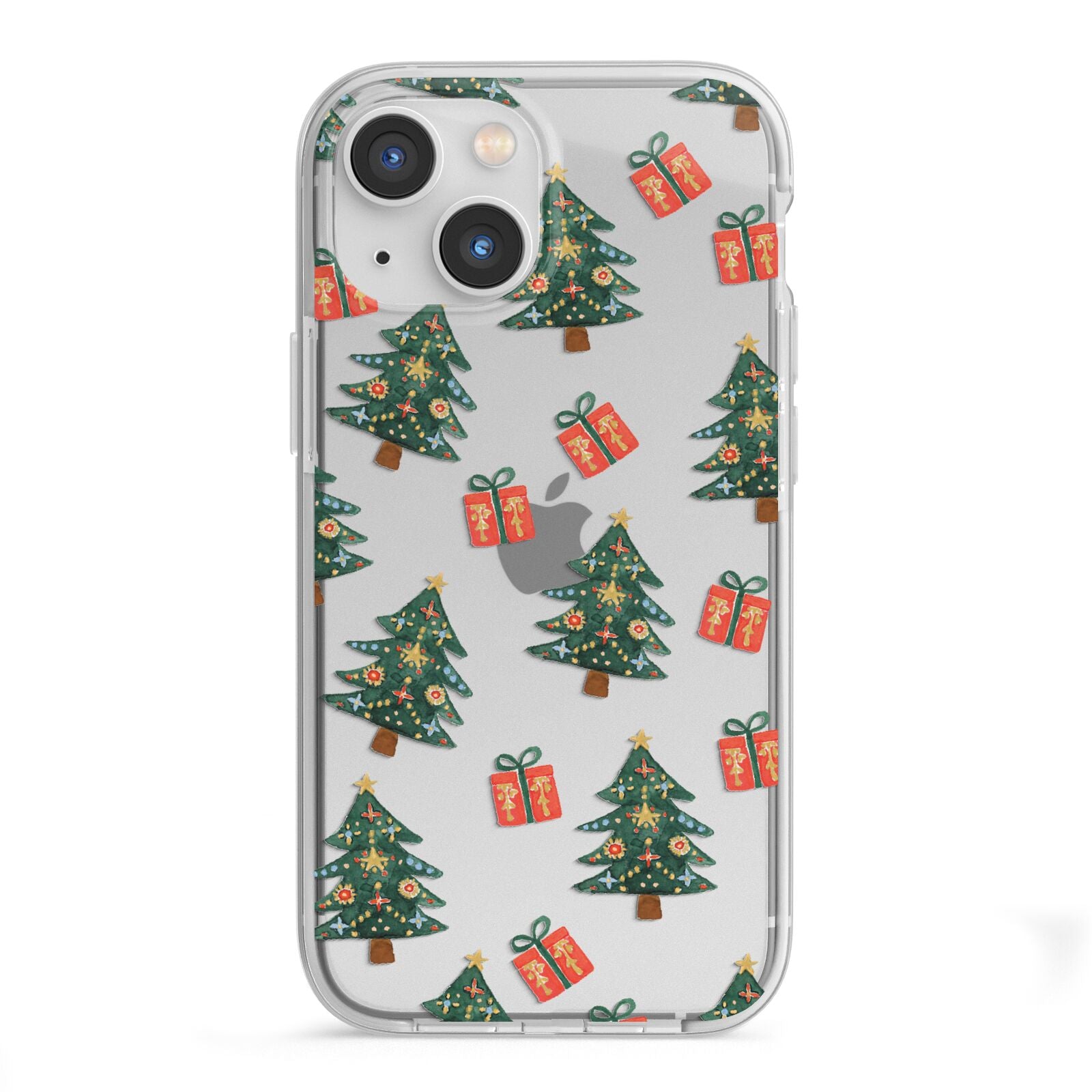 Christmas tree and presents iPhone 13 Mini TPU Impact Case with White Edges