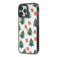 Christmas tree and presents iPhone 13 Pro Max Black Impact Case Side Angle on Silver phone