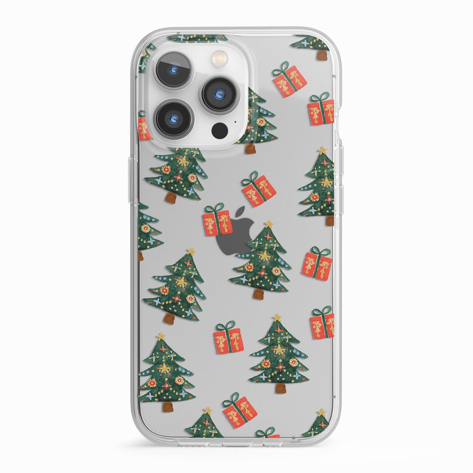 Christmas tree and presents iPhone 13 Pro TPU Impact Case with White Edges