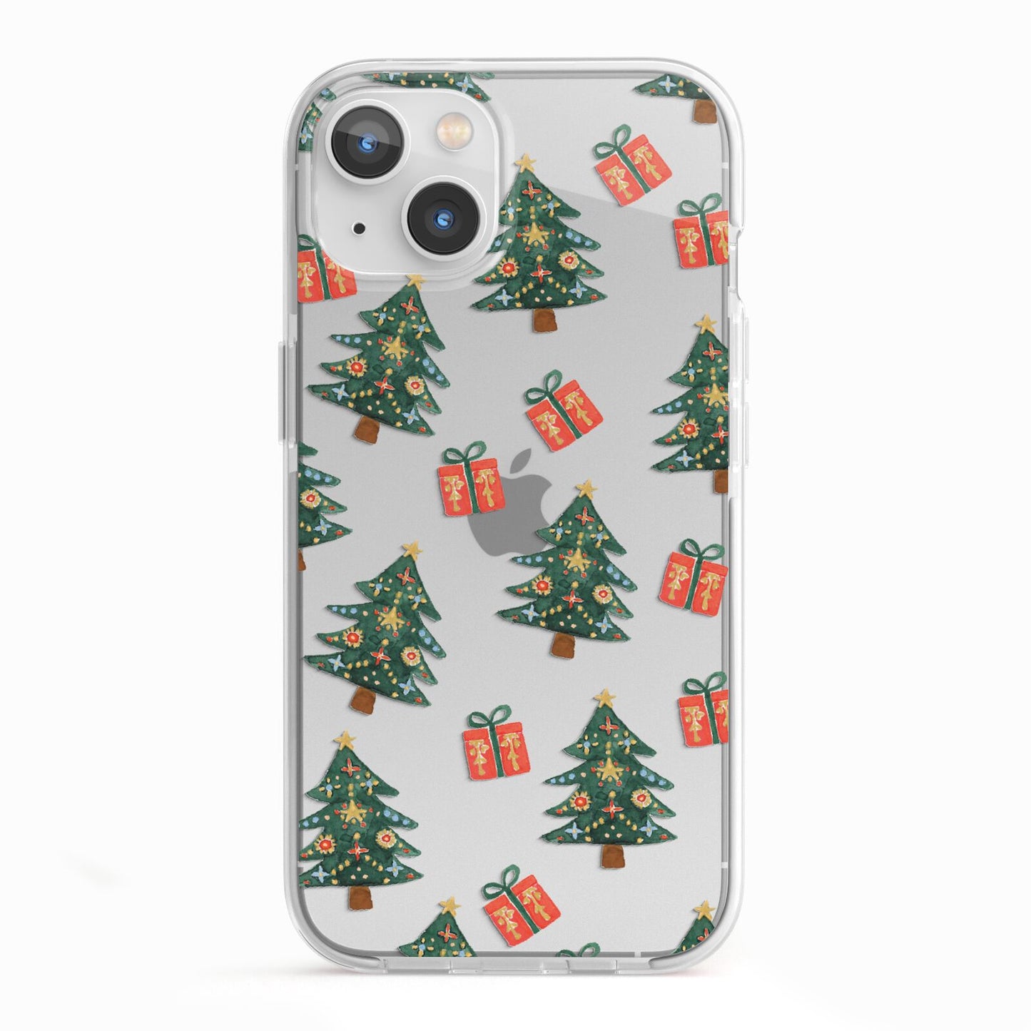 Christmas tree and presents iPhone 13 TPU Impact Case with White Edges