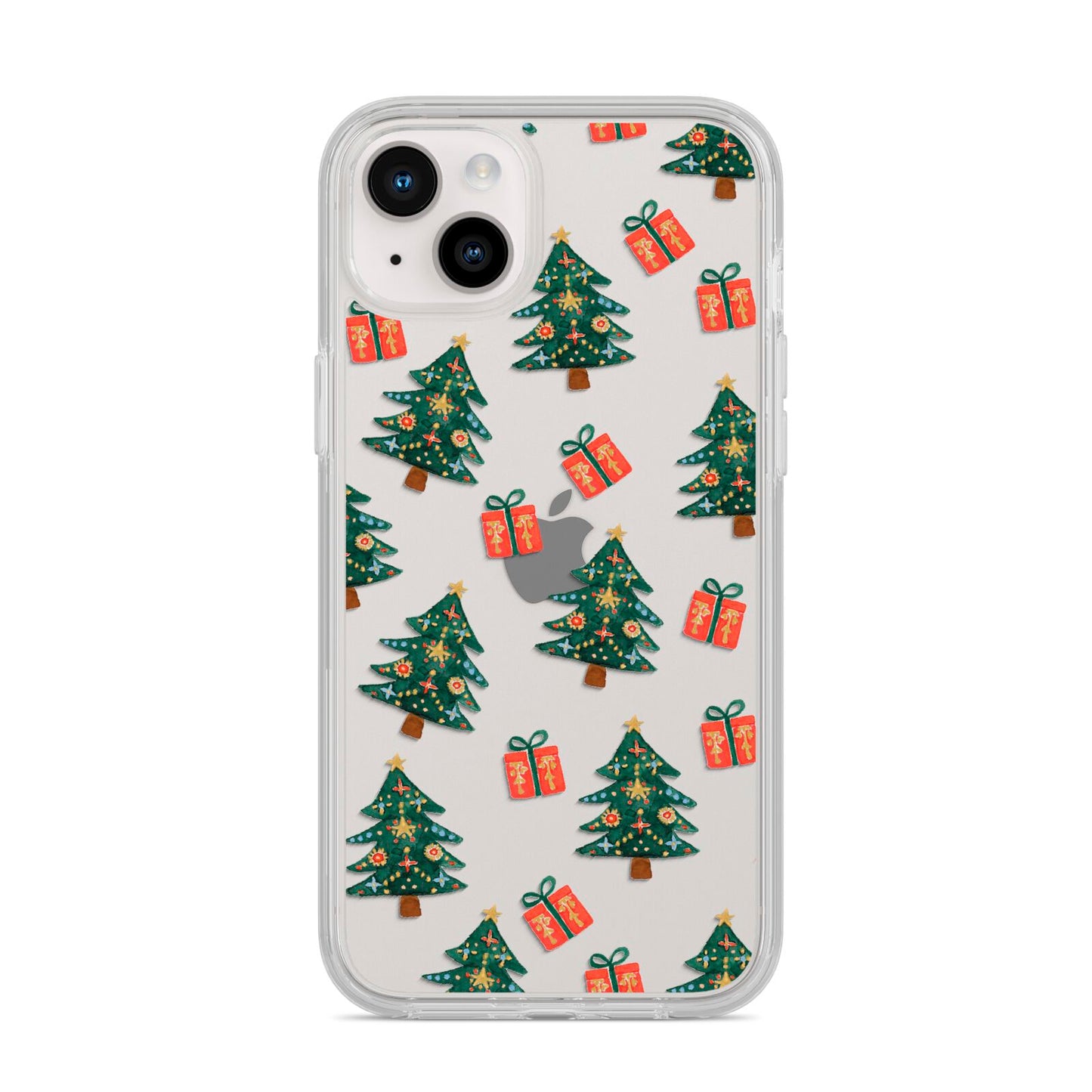 Christmas tree and presents iPhone 14 Plus Clear Tough Case Starlight