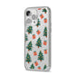 Christmas tree and presents iPhone 14 Pro Max Glitter Tough Case Silver Angled Image