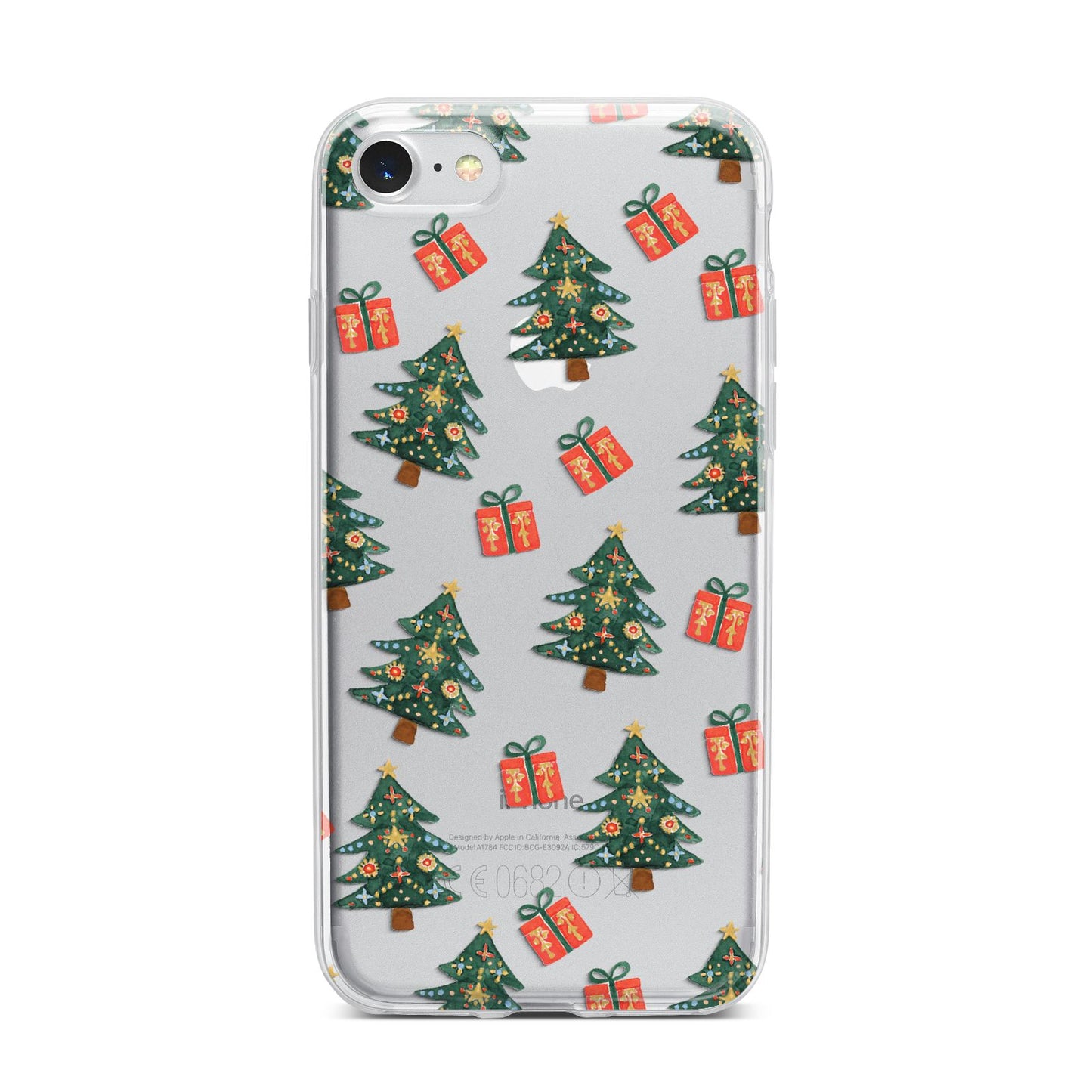 Christmas tree and presents iPhone 7 Bumper Case on Silver iPhone