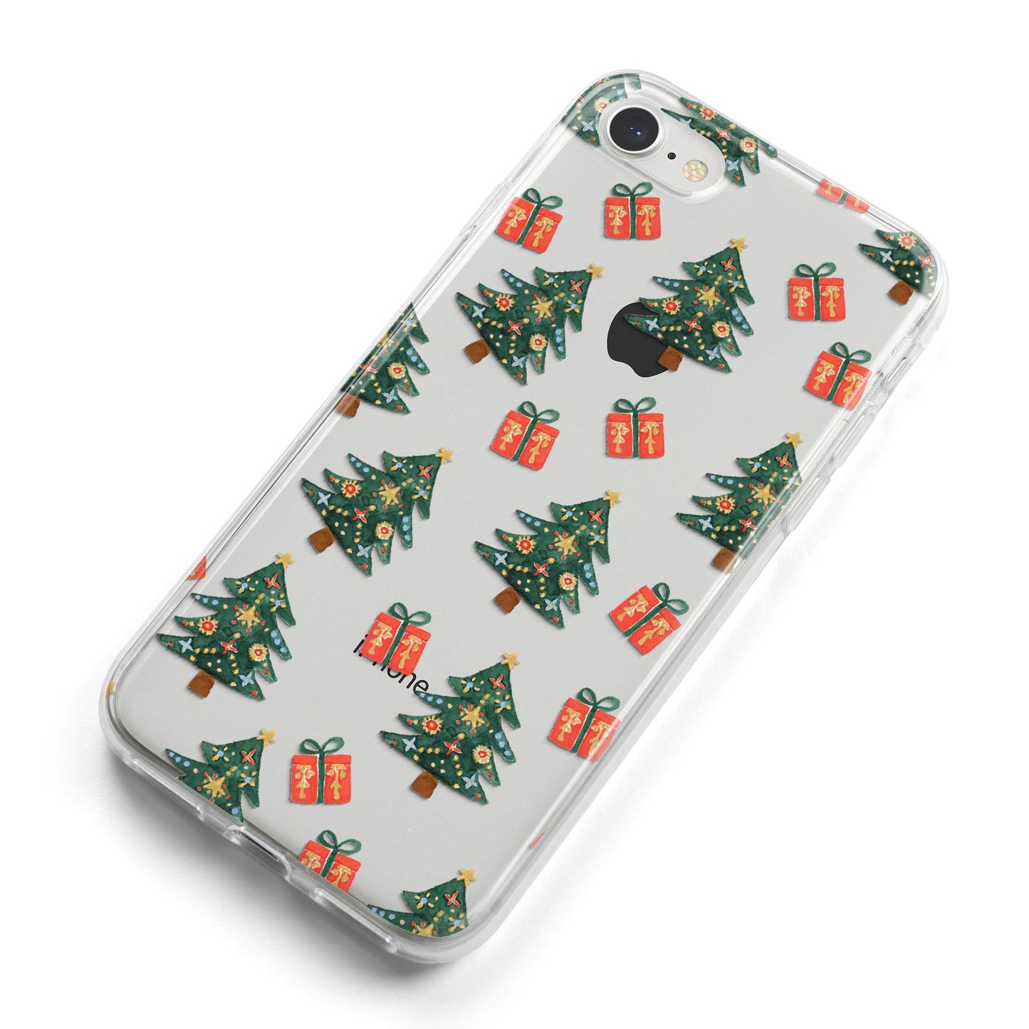 Christmas tree and presents iPhone 8 Bumper Case on Silver iPhone Alternative Image