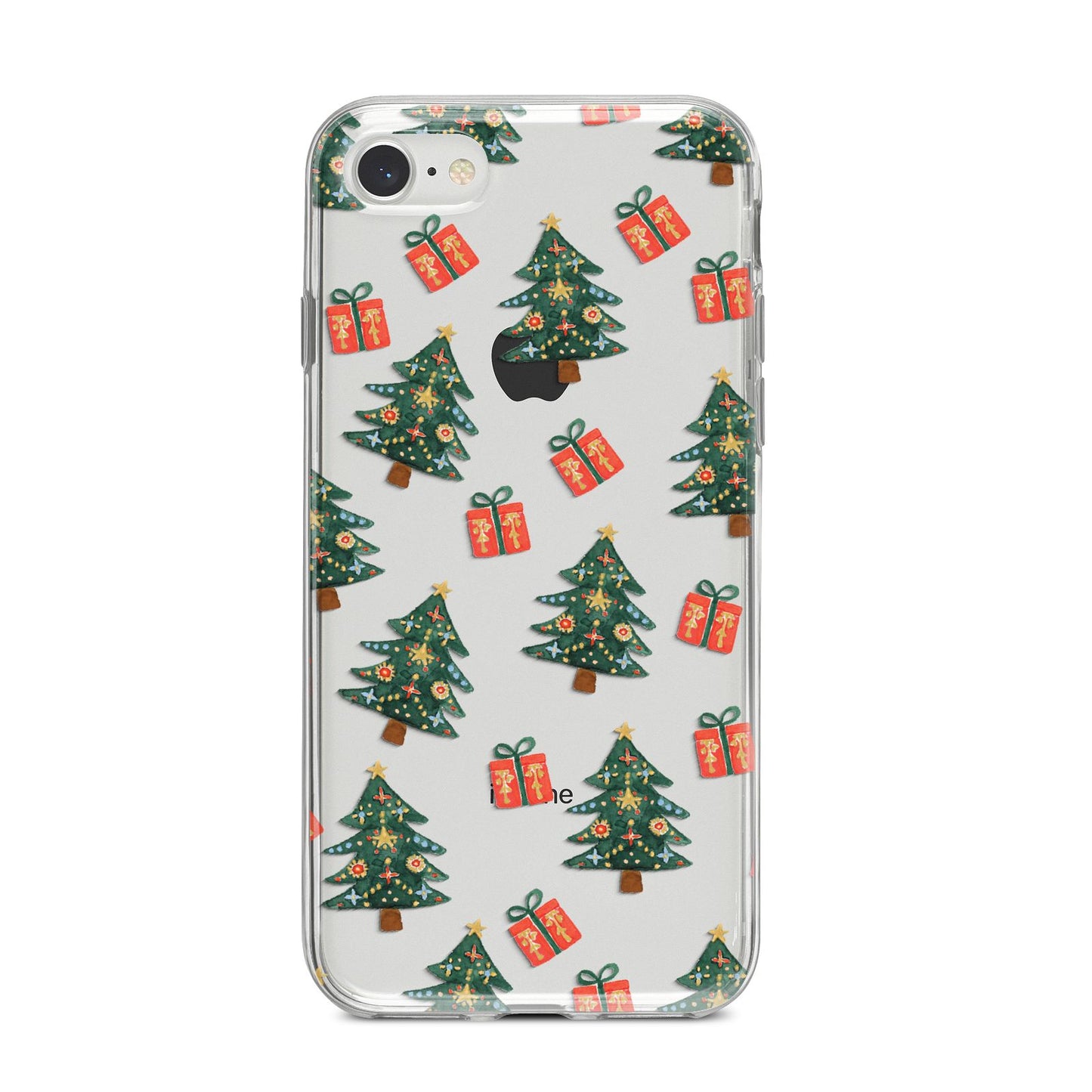 Christmas tree and presents iPhone 8 Bumper Case on Silver iPhone