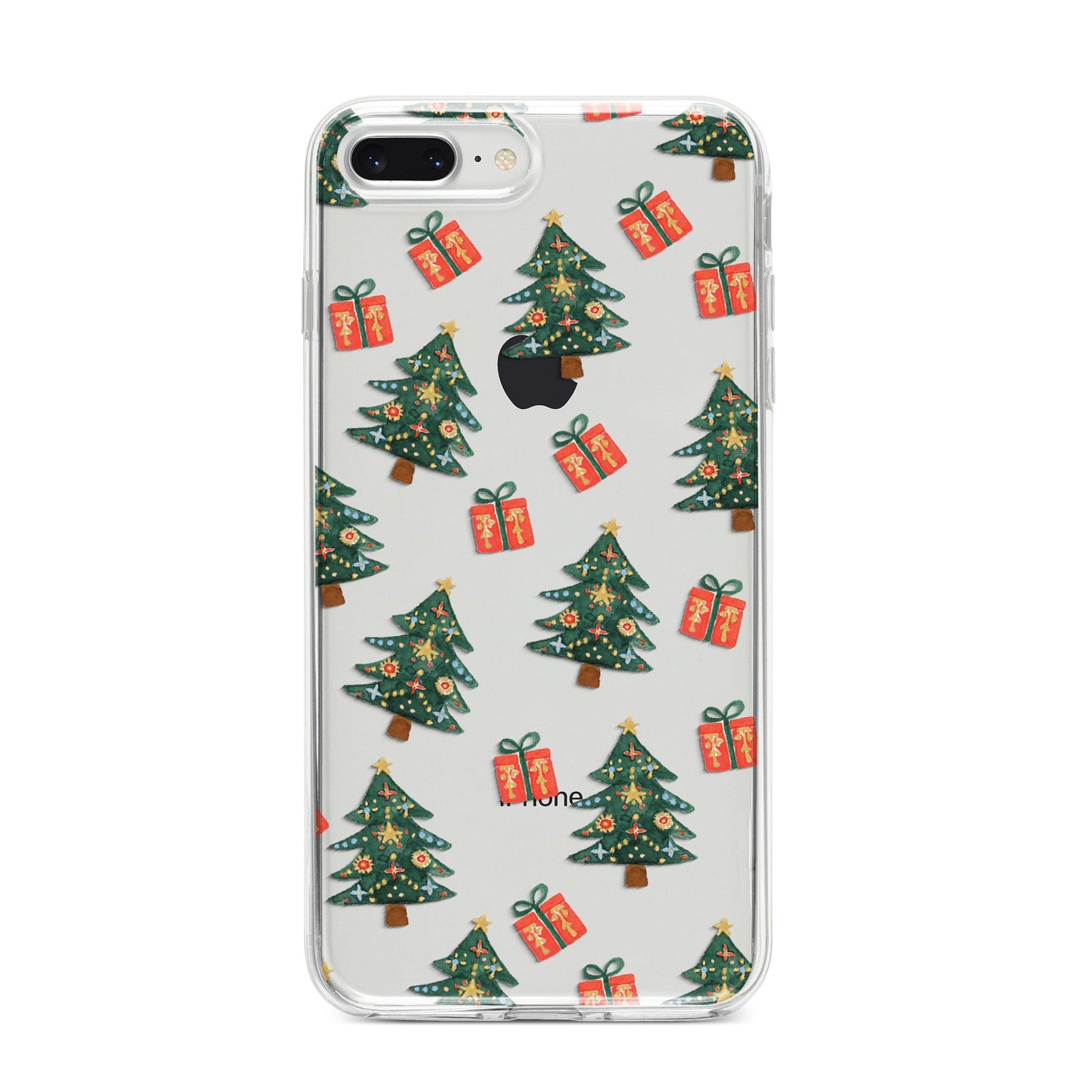 Christmas tree and presents iPhone 8 Plus Bumper Case on Silver iPhone