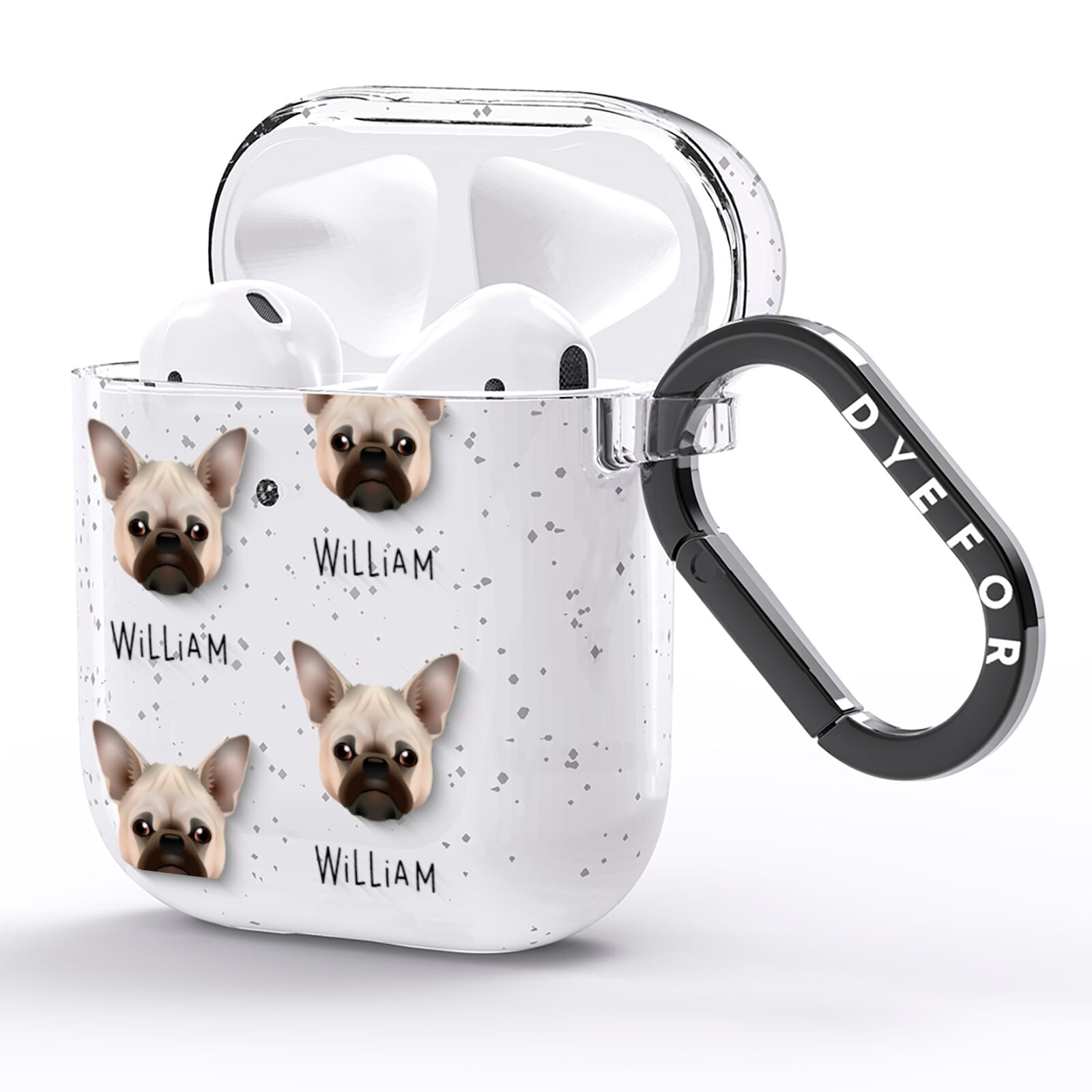 Chug Icon with Name AirPods Glitter Case Side Image