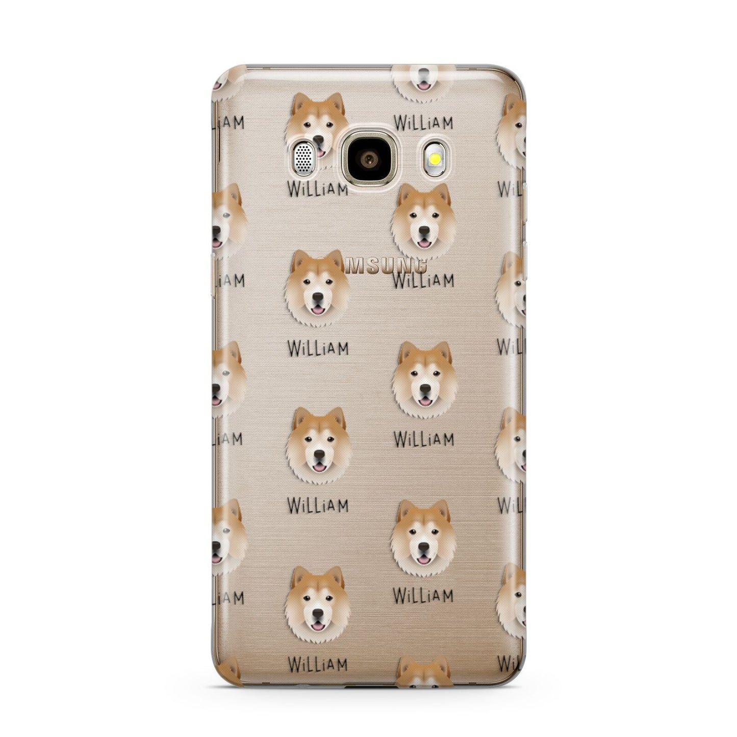 Chusky Icon with Name Samsung Galaxy J7 2016 Case on gold phone