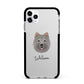 Chusky Personalised Apple iPhone 11 Pro Max in Silver with Black Impact Case