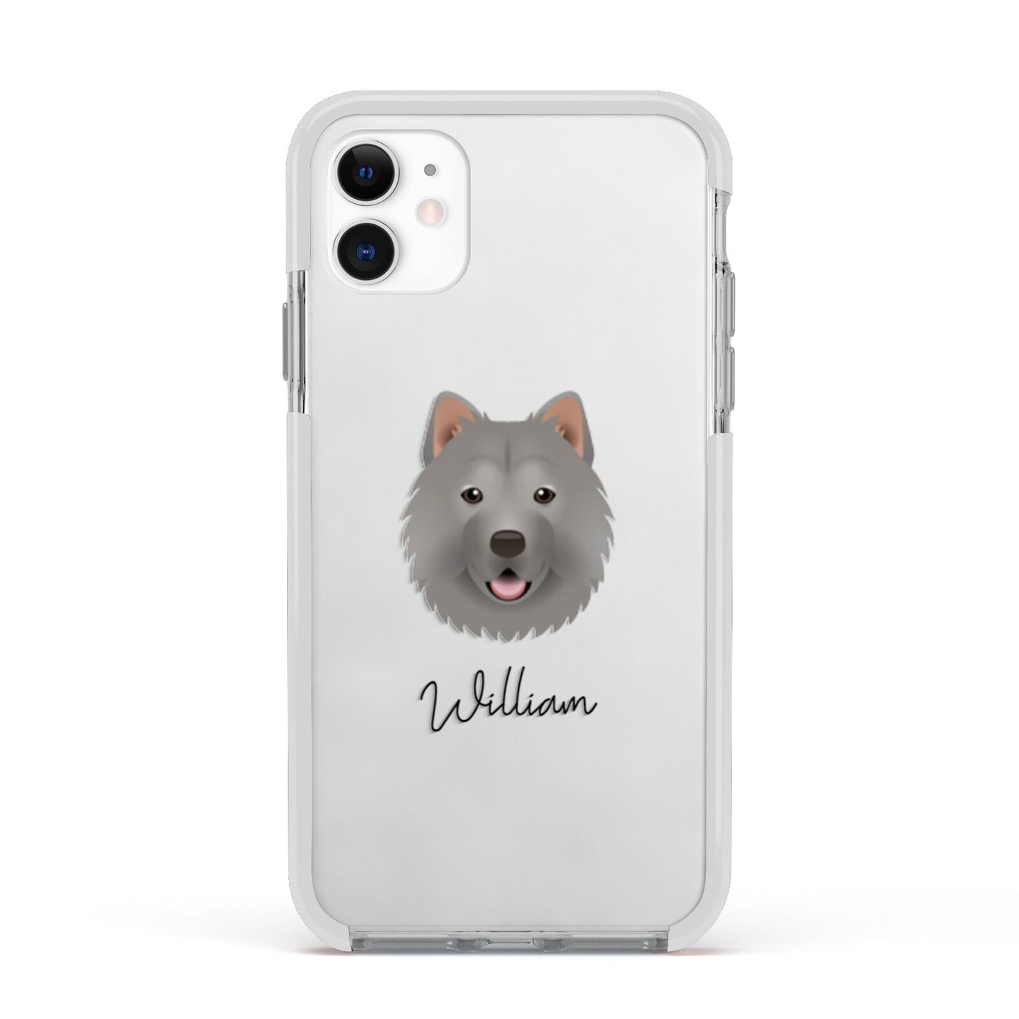 Chusky Personalised Apple iPhone 11 in White with White Impact Case
