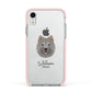 Chusky Personalised Apple iPhone XR Impact Case Pink Edge on Silver Phone