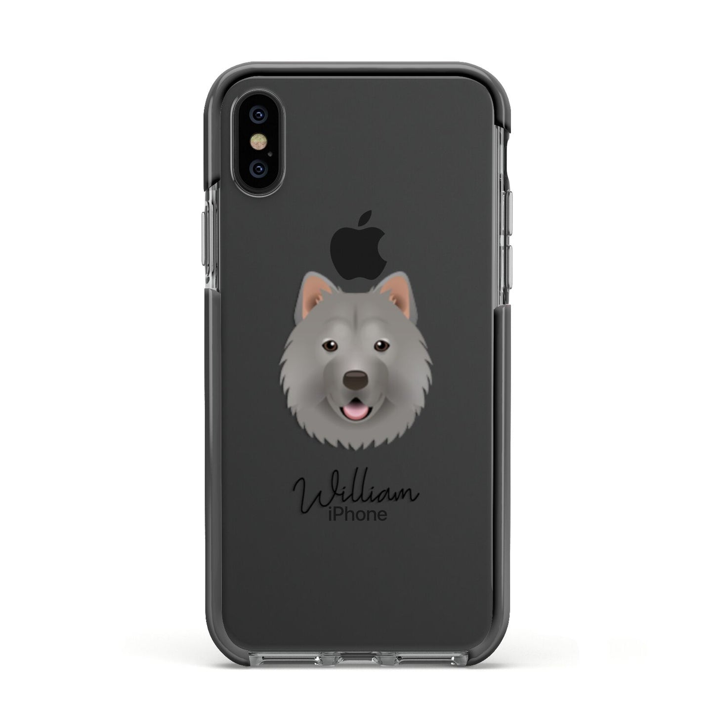 Chusky Personalised Apple iPhone Xs Impact Case Black Edge on Black Phone