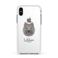 Chusky Personalised Apple iPhone Xs Impact Case White Edge on Silver Phone