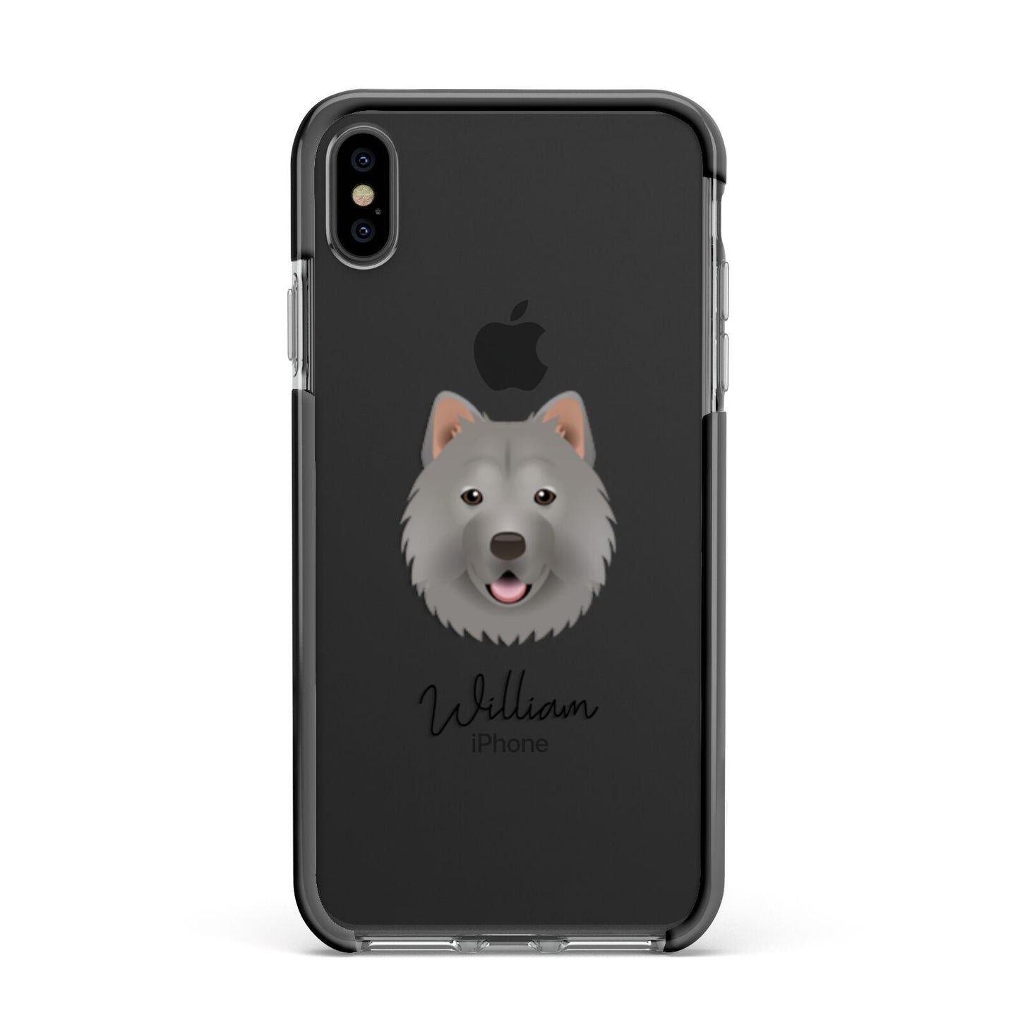 Chusky Personalised Apple iPhone Xs Max Impact Case Black Edge on Black Phone