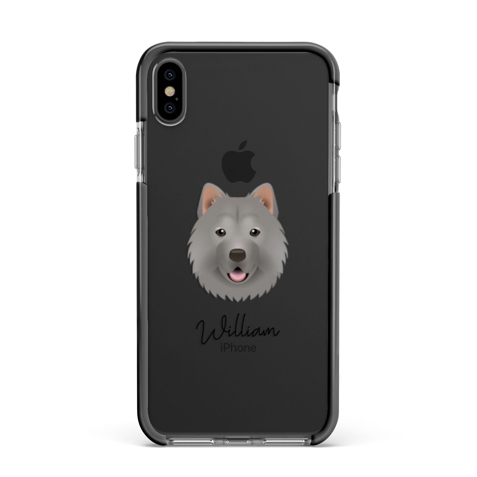 Chusky Personalised Apple iPhone Xs Max Impact Case Black Edge on Black Phone