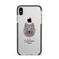 Chusky Personalised Apple iPhone Xs Max Impact Case Black Edge on Silver Phone