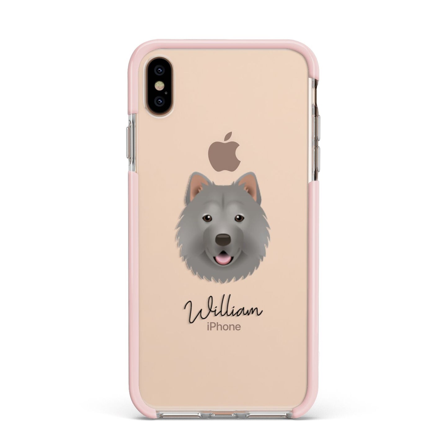 Chusky Personalised Apple iPhone Xs Max Impact Case Pink Edge on Gold Phone