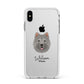 Chusky Personalised Apple iPhone Xs Max Impact Case White Edge on Silver Phone