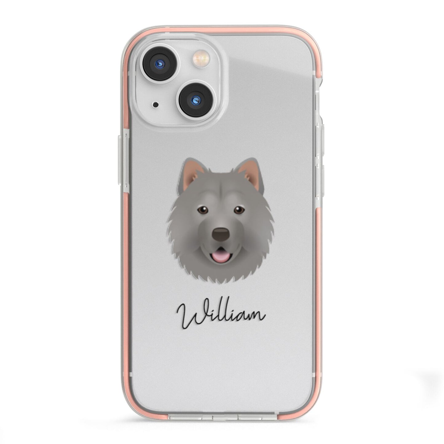 Chusky Personalised iPhone 13 Mini TPU Impact Case with Pink Edges