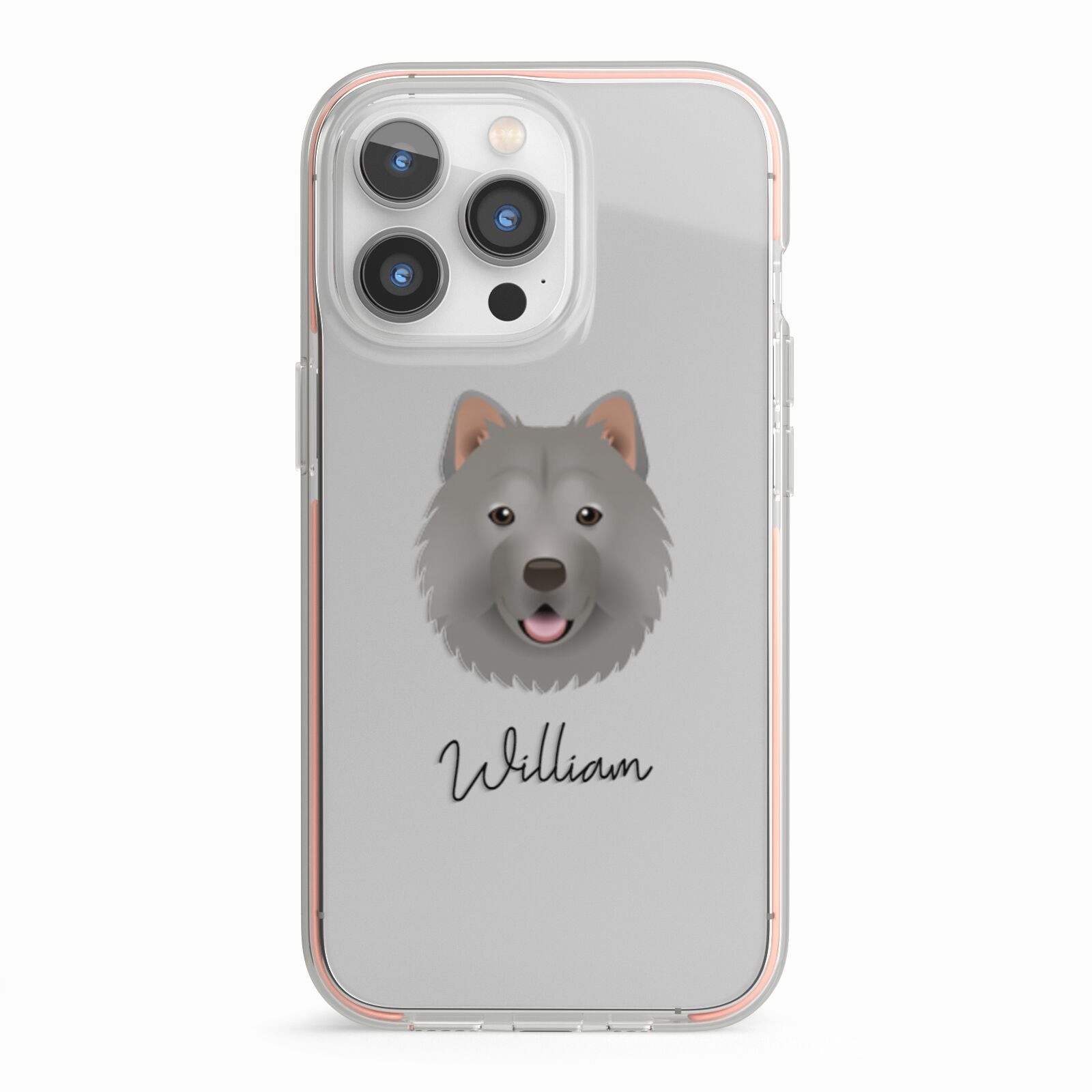 Chusky Personalised iPhone 13 Pro TPU Impact Case with Pink Edges