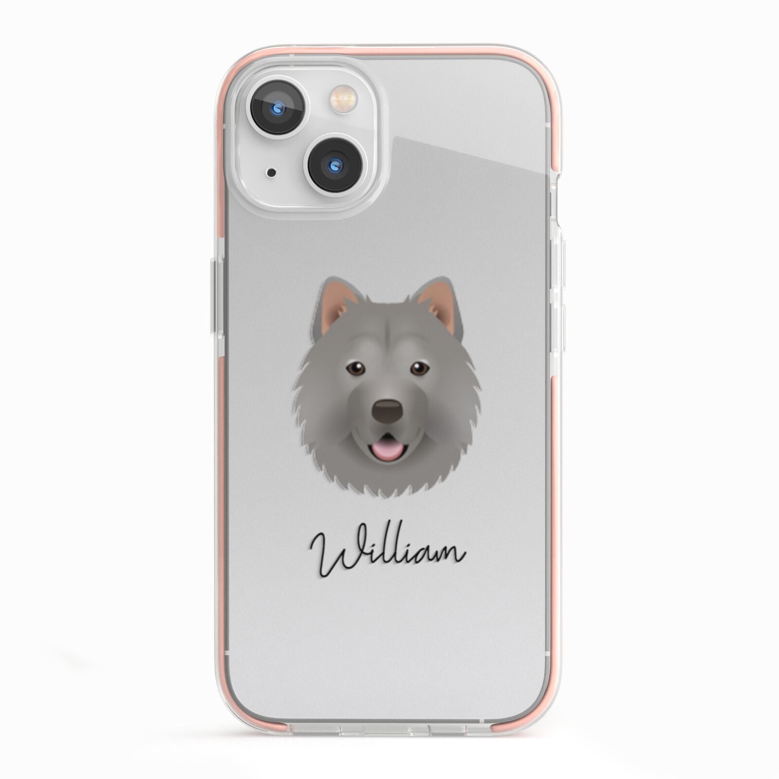 Chusky Personalised iPhone 13 TPU Impact Case with Pink Edges
