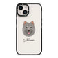 Chusky Personalised iPhone 14 Black Impact Case on Silver phone