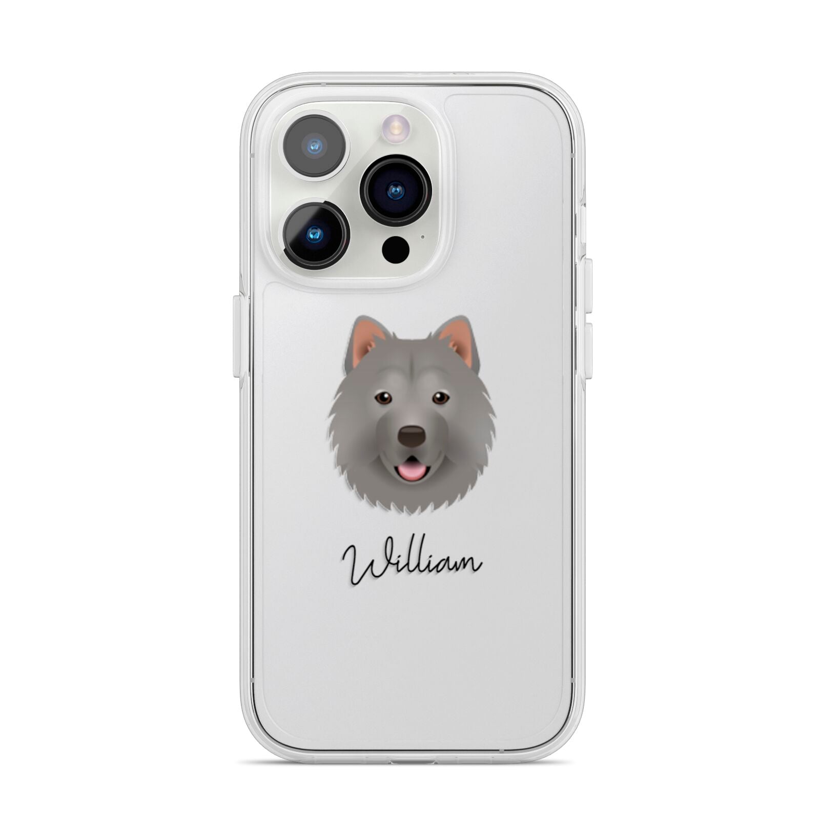 Chusky Personalised iPhone 14 Pro Clear Tough Case Silver