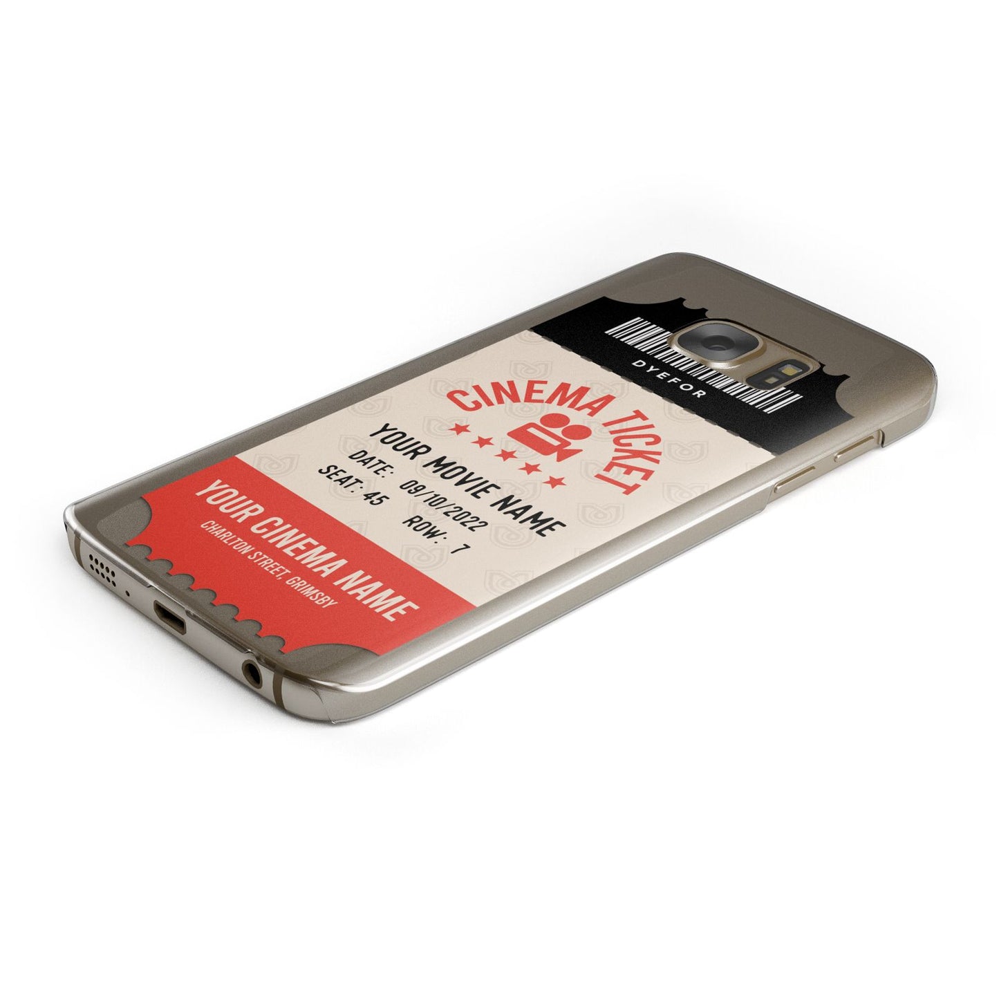 Cinema Ticket Protective Samsung Galaxy Case Angled Image