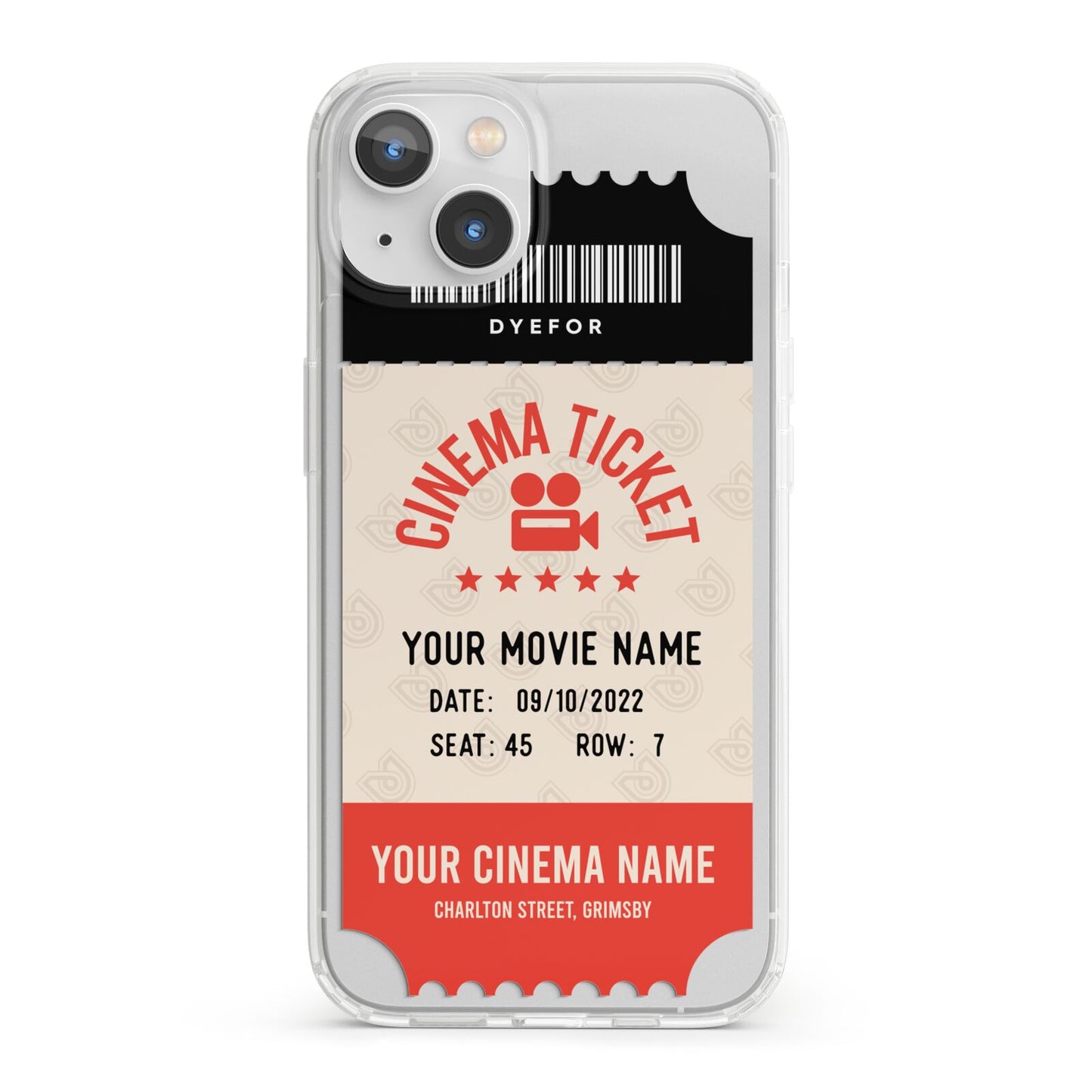 Cinema Ticket iPhone 13 Clear Bumper Case