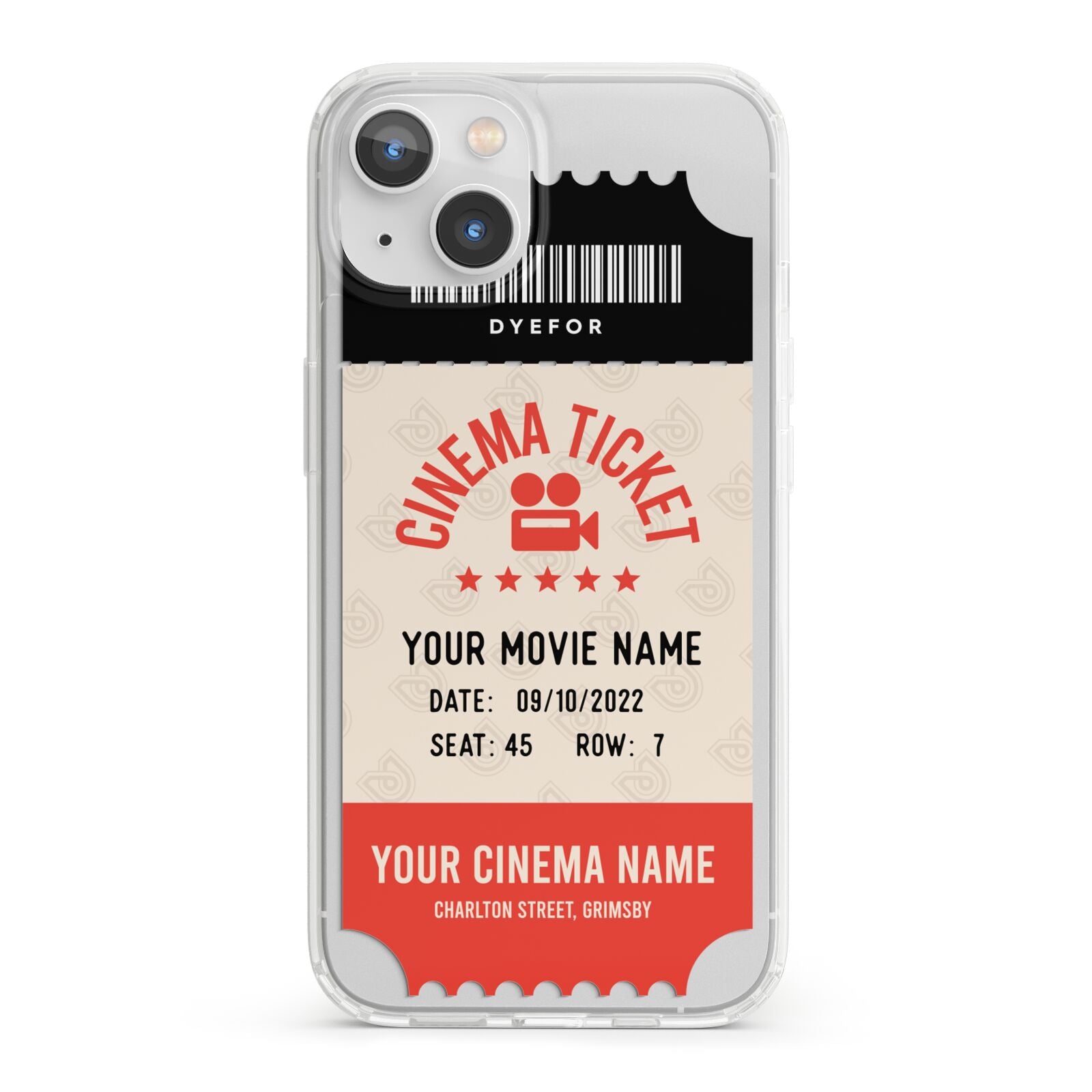 Cinema Ticket iPhone 13 Clear Bumper Case