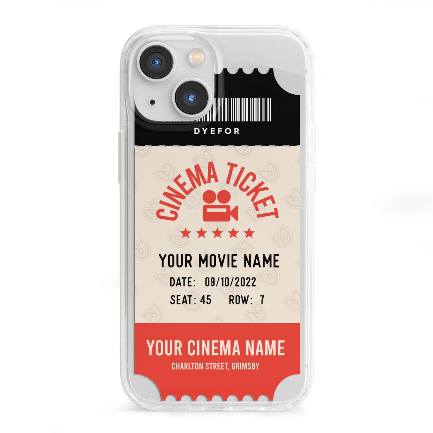 Cinema Ticket iPhone 13 Mini Clear Bumper Case