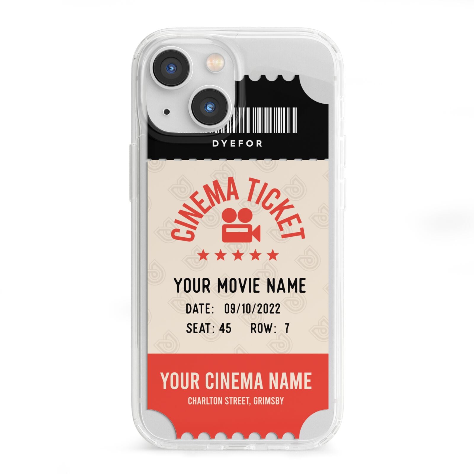 Cinema Ticket iPhone 13 Mini Clear Bumper Case