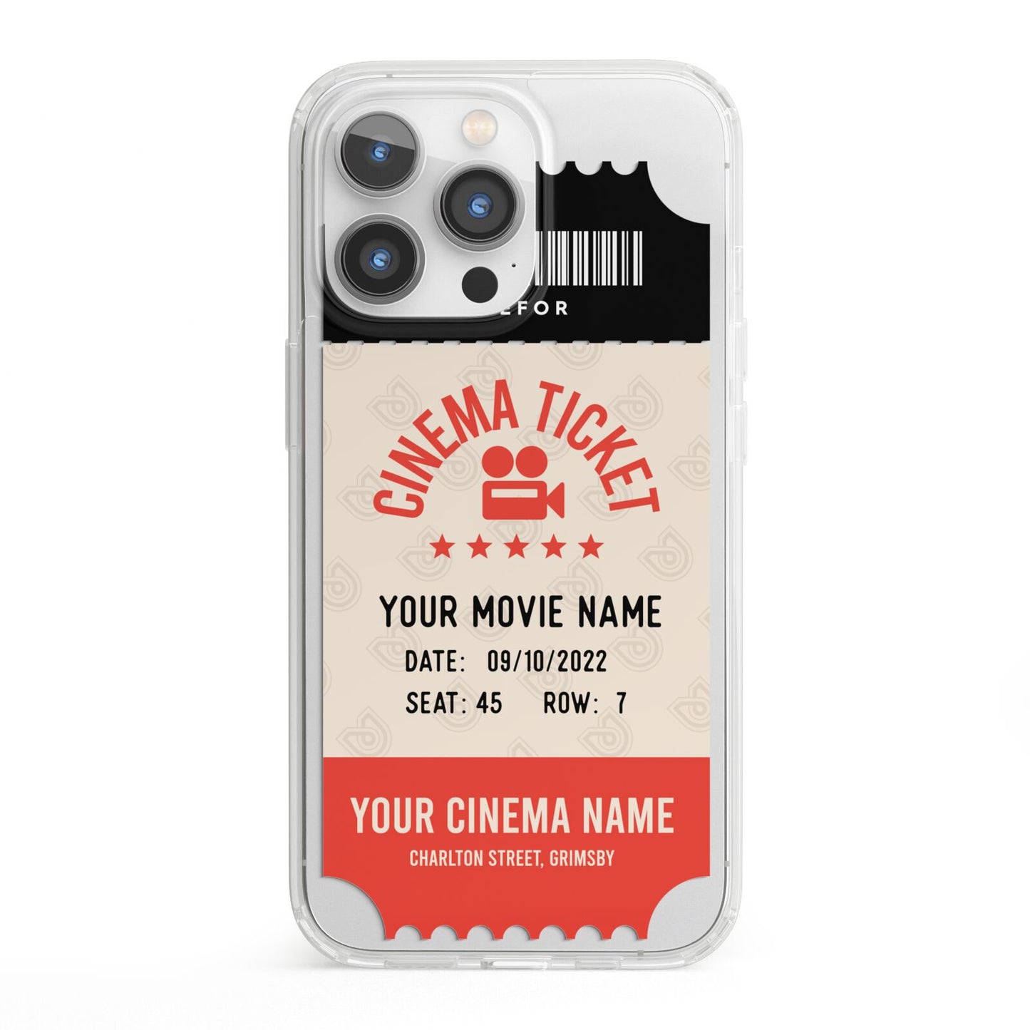 Cinema Ticket iPhone 13 Pro Clear Bumper Case